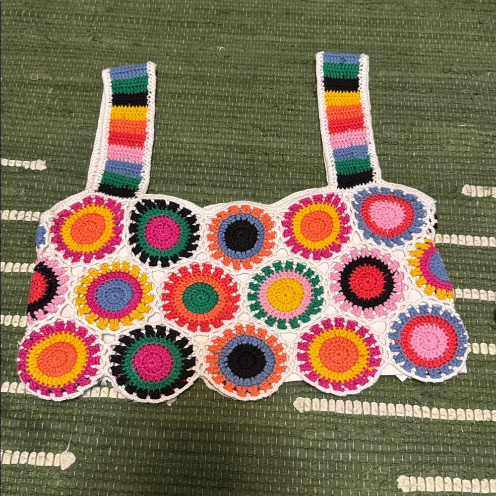 FARM Rio Rainbow Fun Knit Cotton Crop Top - Picture 3 of 6